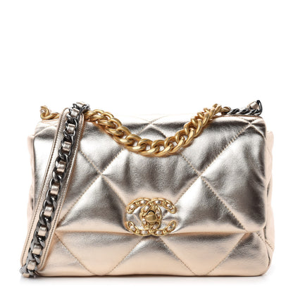 Chanel Metallic Lambskin Quilted Medium Chanel 19 Flap Gold 1 of 11