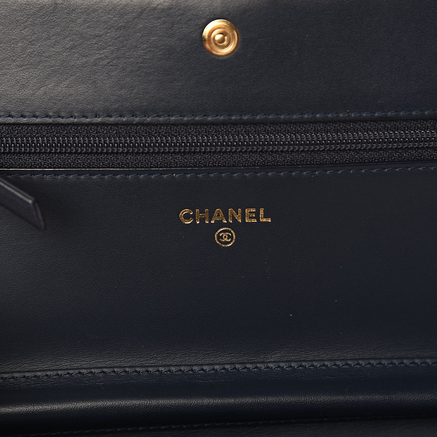 Caviar Quilted Boy Wallet On Chain WOC Navy