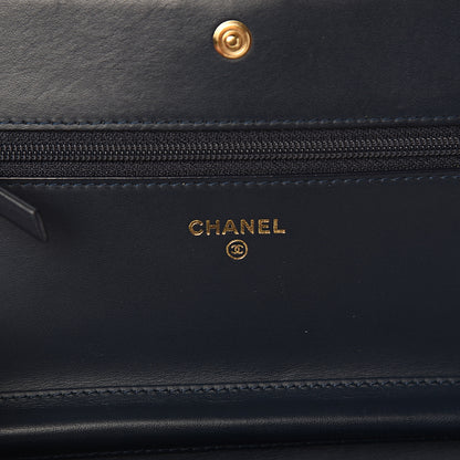 Chanel Caviar Quilted Boy Wallet On Chain WOC Navy 5 of 11