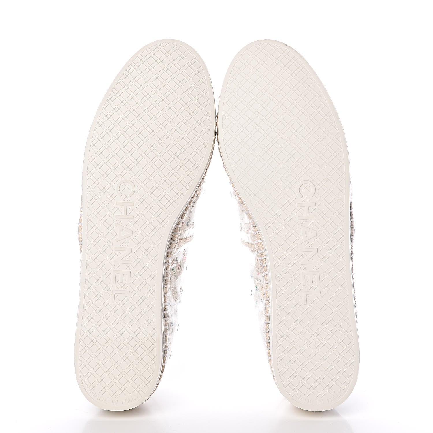 Chanel PVC Tweed CC Espadrilles 36 Ecru Blue Transparent 5 of 8