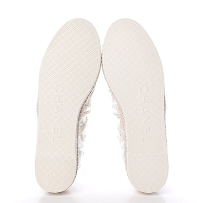 Chanel PVC Tweed CC Espadrilles 36 Ecru Blue Transparent 5 of 8