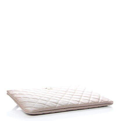 Chanel Iridescent Caviar Quilted Medium Cosmetic Case Beige 4 of 8