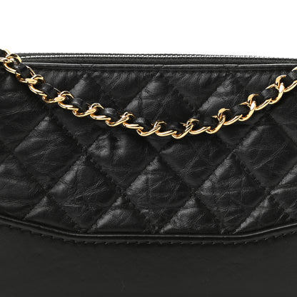 Chanel Aged Calfskin Quilted Small Gabrielle Clutch With Chain Black 9 of 11