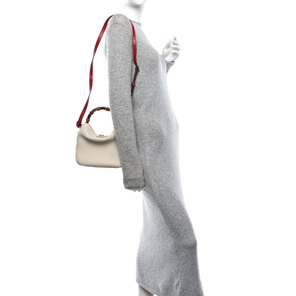 Gucci Softy Wonka Textured Dollar Calfskin Small Diana Shoulder Bag Mystic White Hibiscus Red 2 of 11
