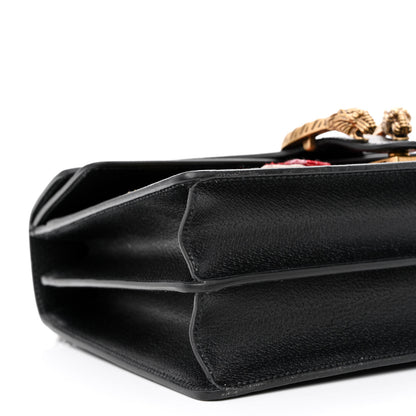 Gucci Calfskin Web Floral Embroidered Medium Dionysus Shoulder Bag Black 9 of 10