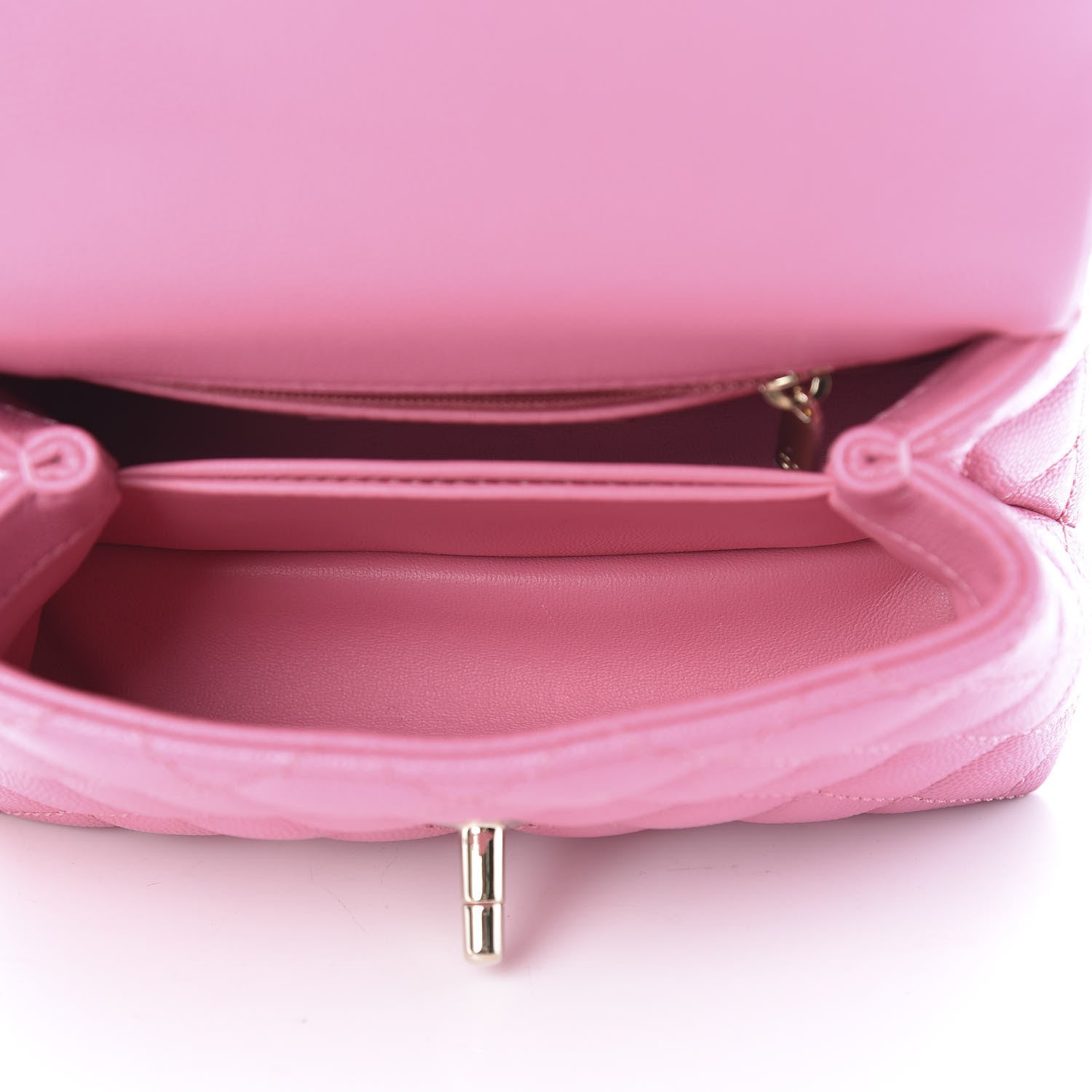 Chanel Caviar Quilted Lizard Embossed Extra Mini Coco Handle Flap Pink 5 of 10