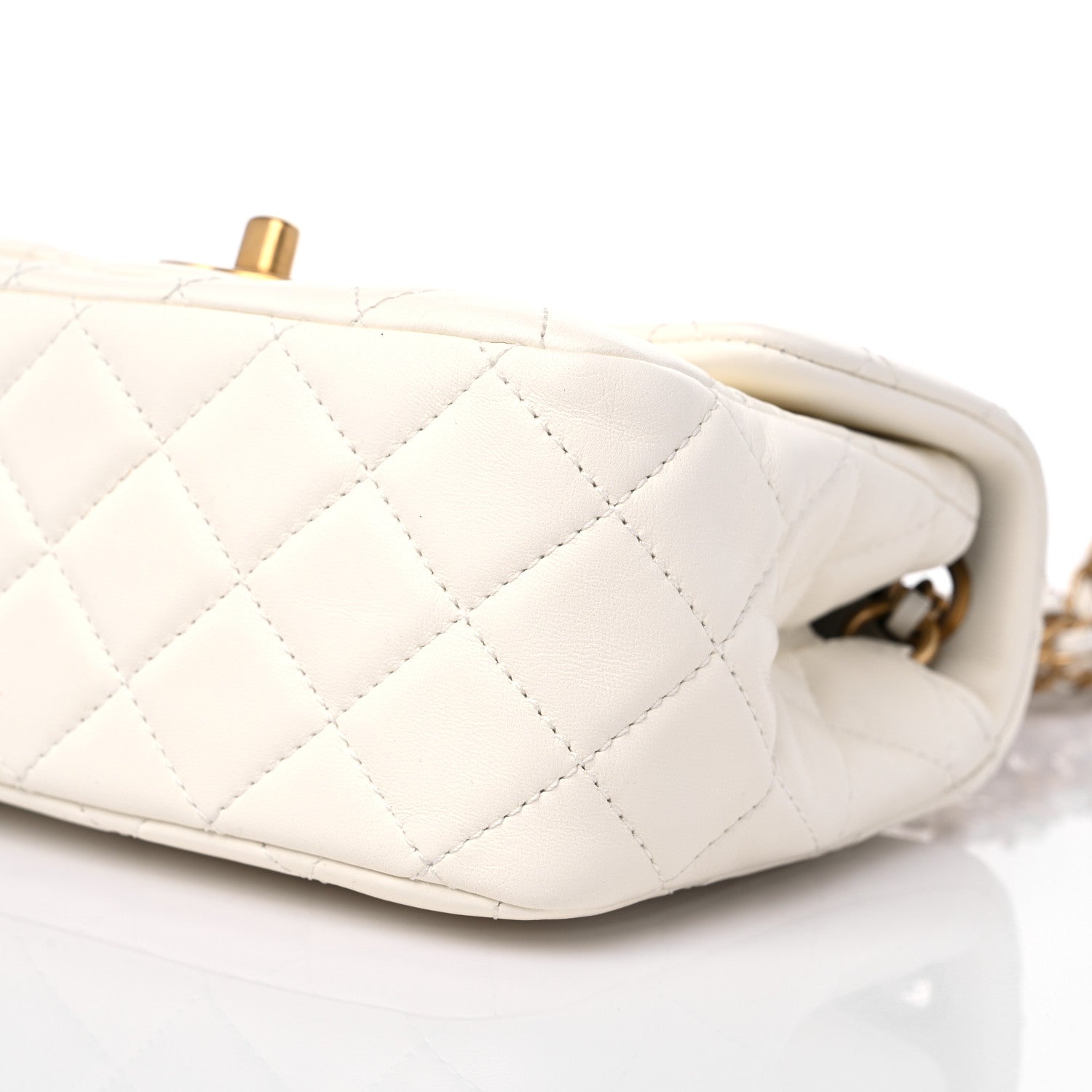 Chanel Lambskin Quilted Mini Pearl Crush Flap White 9 of 10