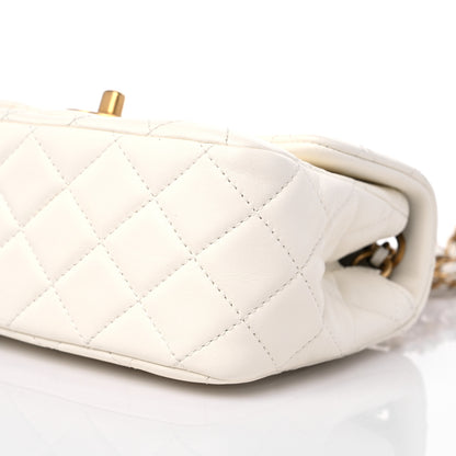 Chanel Lambskin Quilted Mini Pearl Crush Flap White 9 of 10