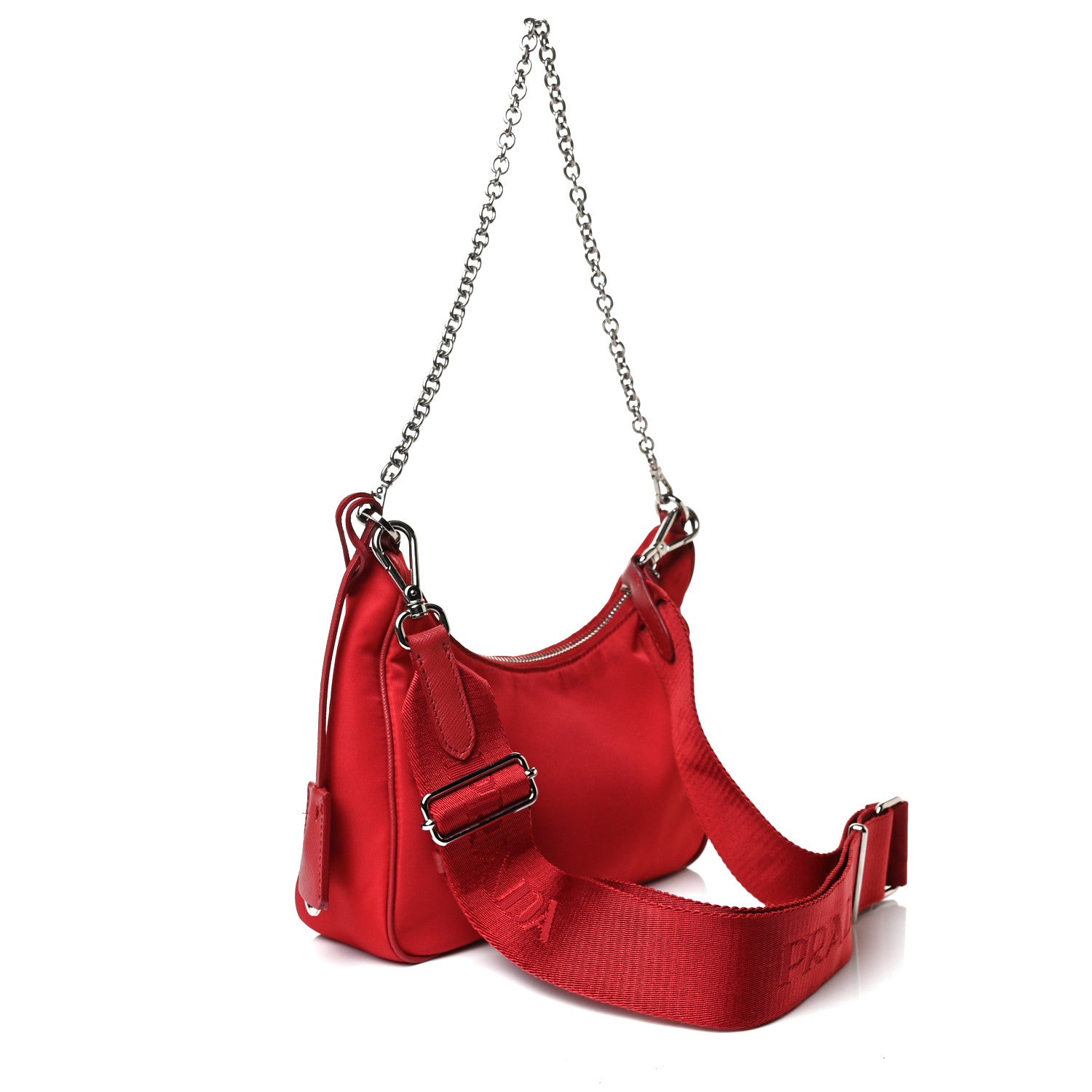 Prada Nylon Re-Edition 2005 Shoulder Bag Rosso 3 of 22