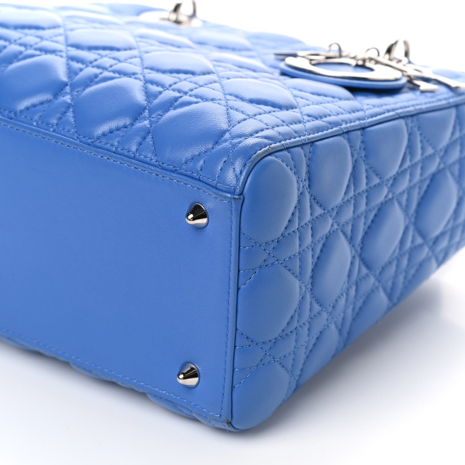 Christian Dior Lambskin Cannage Medium Lady Dior Blue Persan 8 of 8
