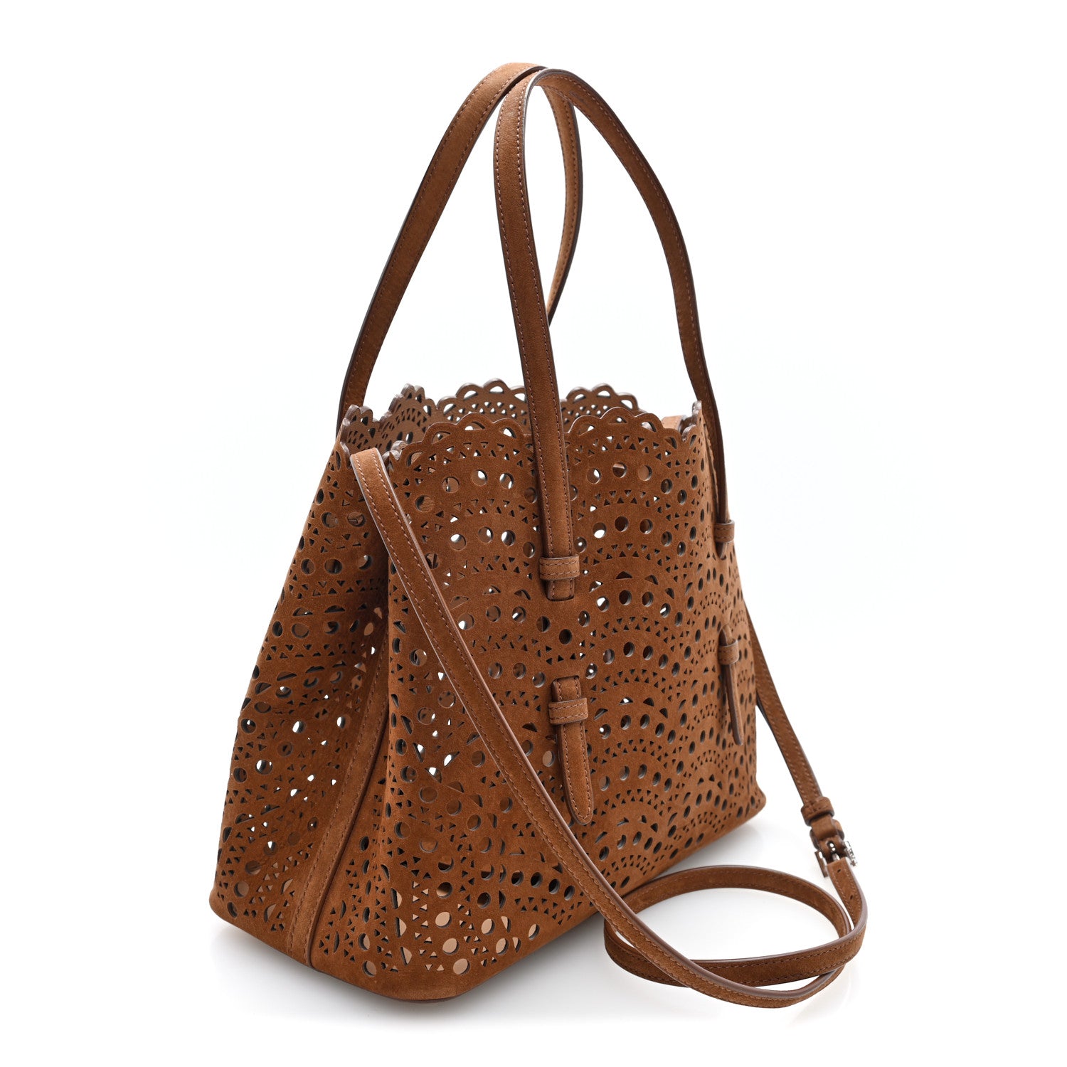 Alaia Nubuck Vienne Wave Mina 25 Bag Terre d'Ombre 4 of 10