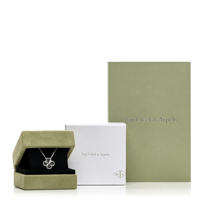 Van Cleef & Arpels 18K White Gold Guilloche Vintage Alhambra Pendant Necklace 3 of 6