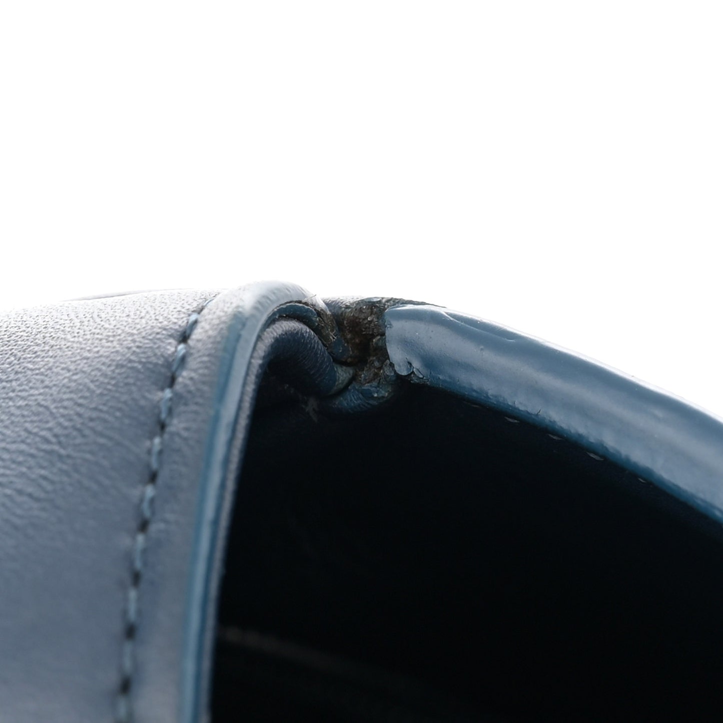 Calfskin Stitched Ring My Bag Flap Crossbody Navy