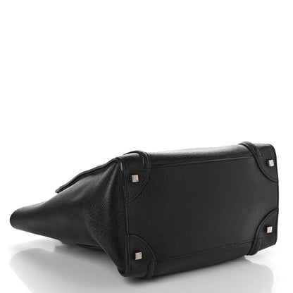 Celine Drummed Calfskin Mini Luggage Black 4 of 14