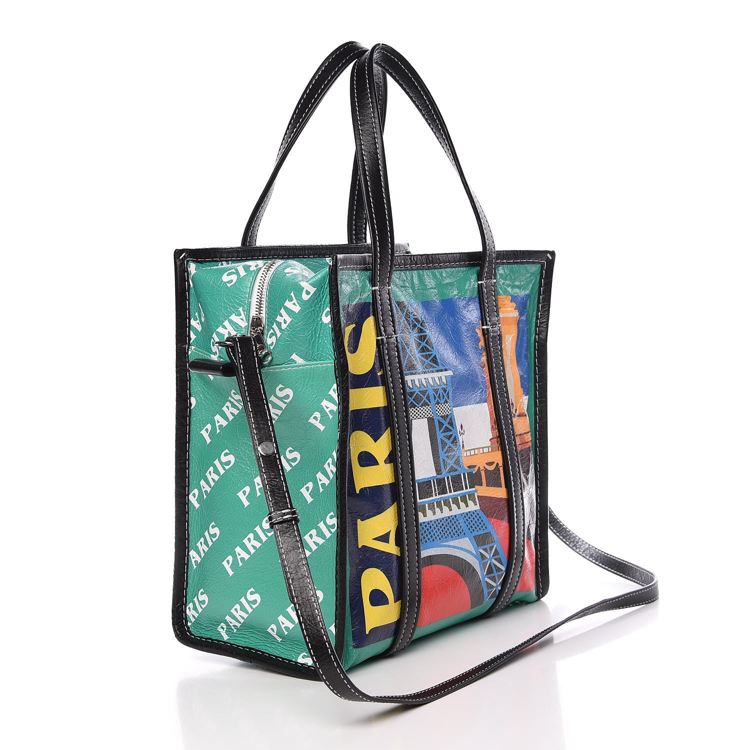 Balenciaga Agneau Arena Paris Print S Bazar Shopper Tote 3 of 11