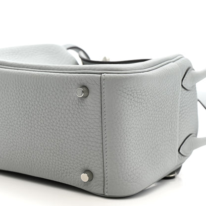 Hermes Taurillon Clemence Mini Lindy 20 Bleu Pale 10 of 11