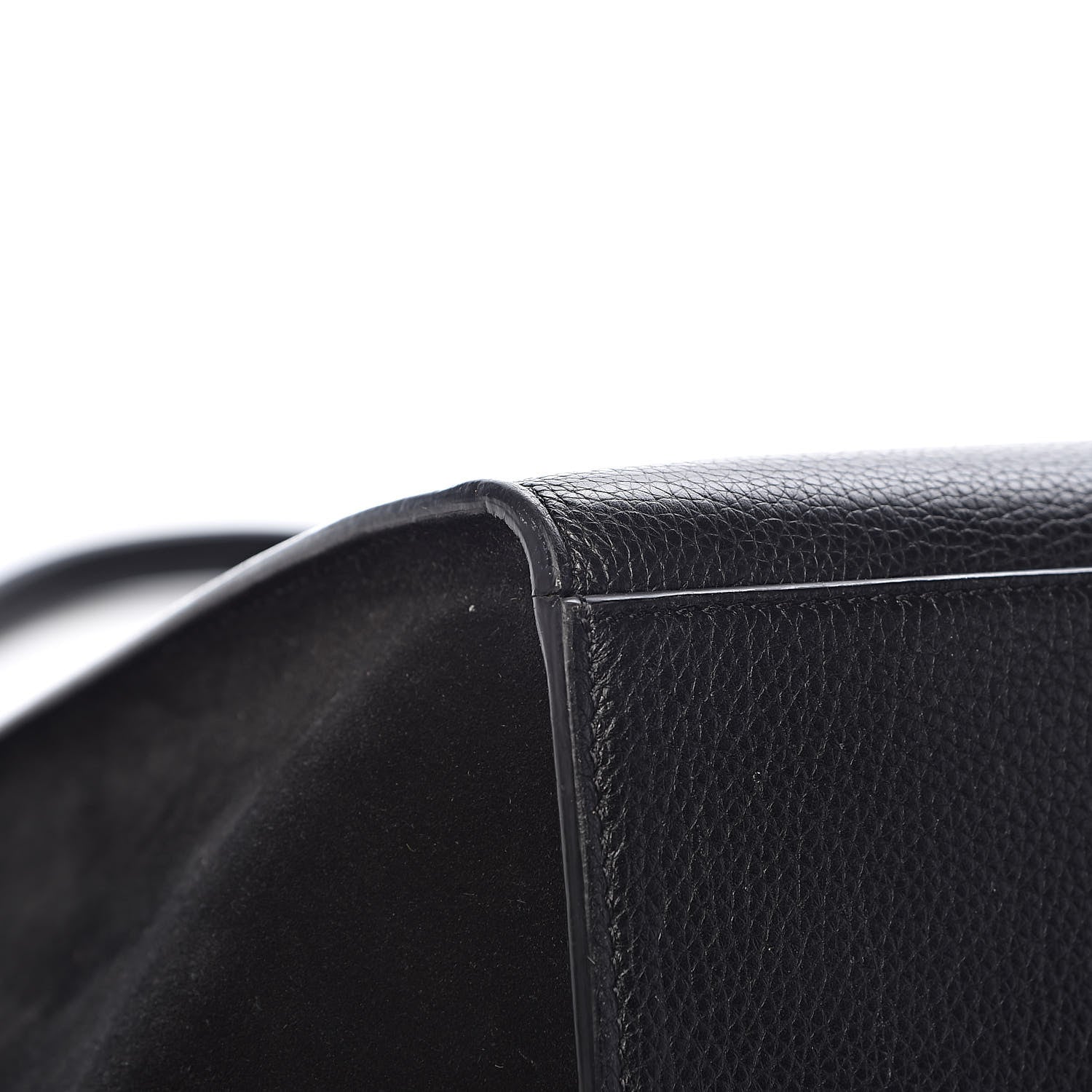 Celine Drummed Calfskin Suede Large Trapeze Black 12 of 17