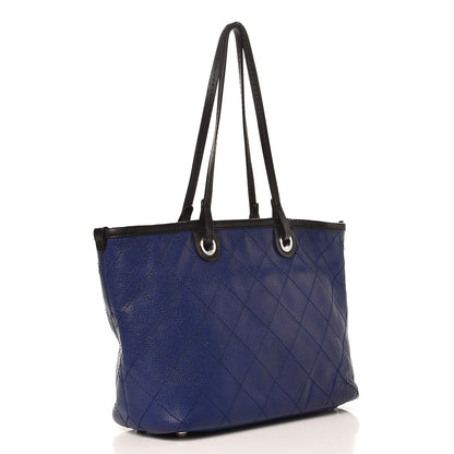 Chanel Grained Calfskin Shopping Fever Tote Blue 3 of 7