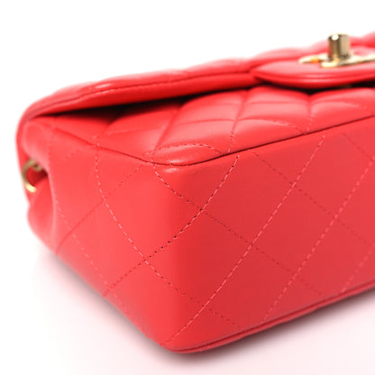 Chanel Lambskin Quilted Mini Rectangular Flap Red 9 of 11