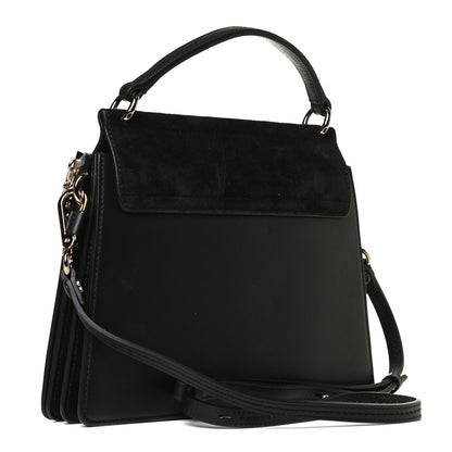 Chloe Suede Calfskin Small Faye Top Handle Bag Black 2 of 16