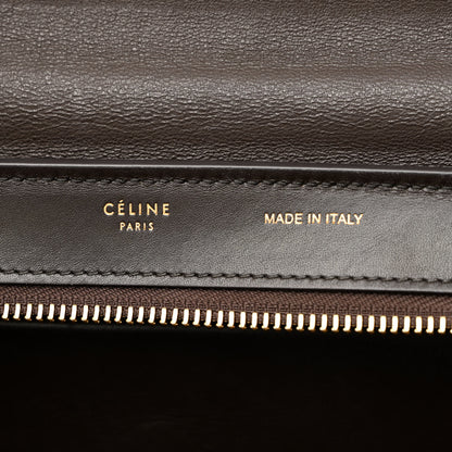 Celine Sleek Calfskin Small Tri-Color Trapeze Moss Green 5 of 11