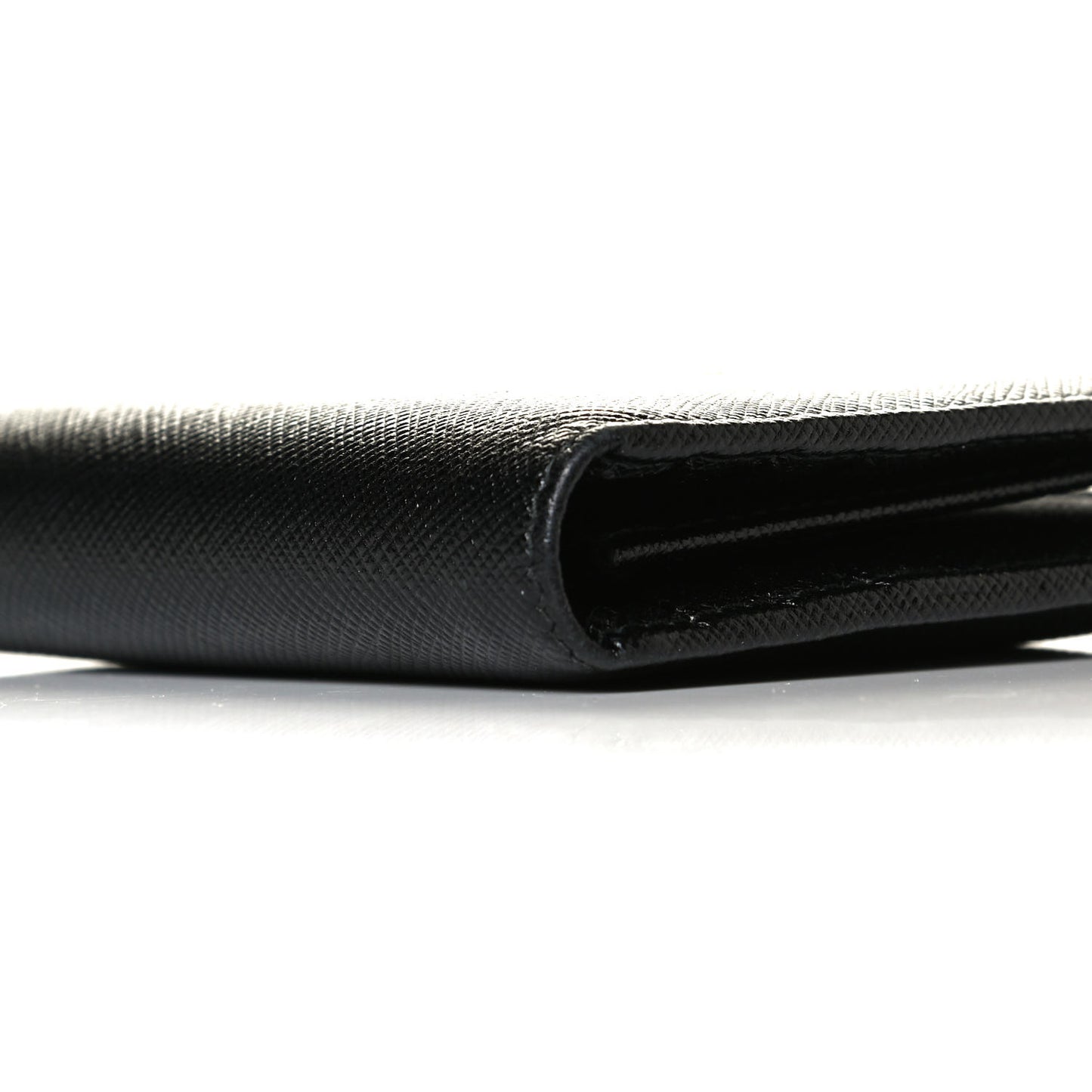 Saffiano Zip Top Compact Wallet Black