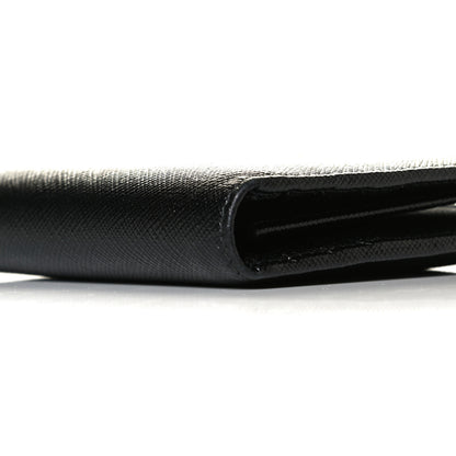 Prada Saffiano Zip Top Compact Wallet Black 10 of 12