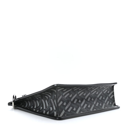 Versace Coated Canvas Large La Greca Signature Pouch Black Grey 4 of 8