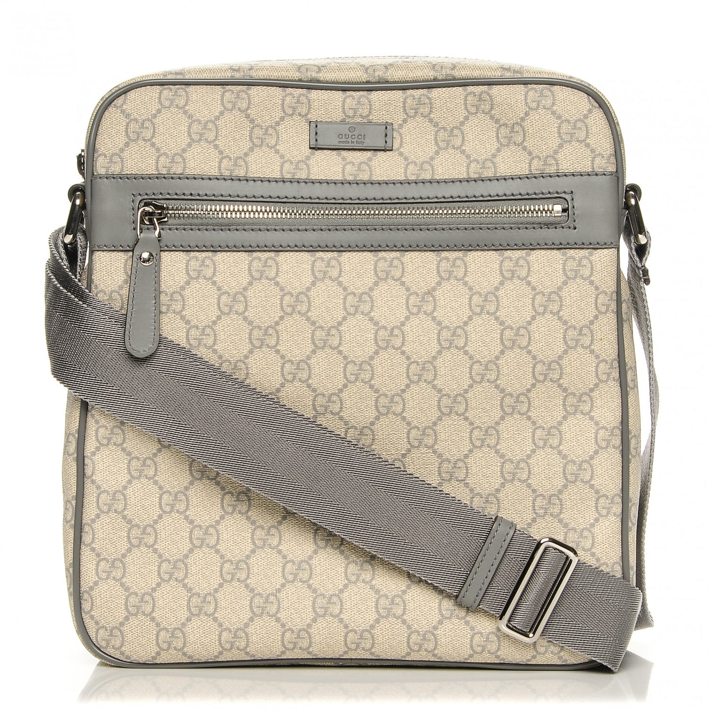 GG Plus Monogram Medium Messenger Bag Ecru Grigio