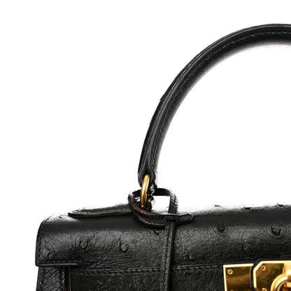 Hermes Ostrich Kelly Sellier 28 Black 14 of 18