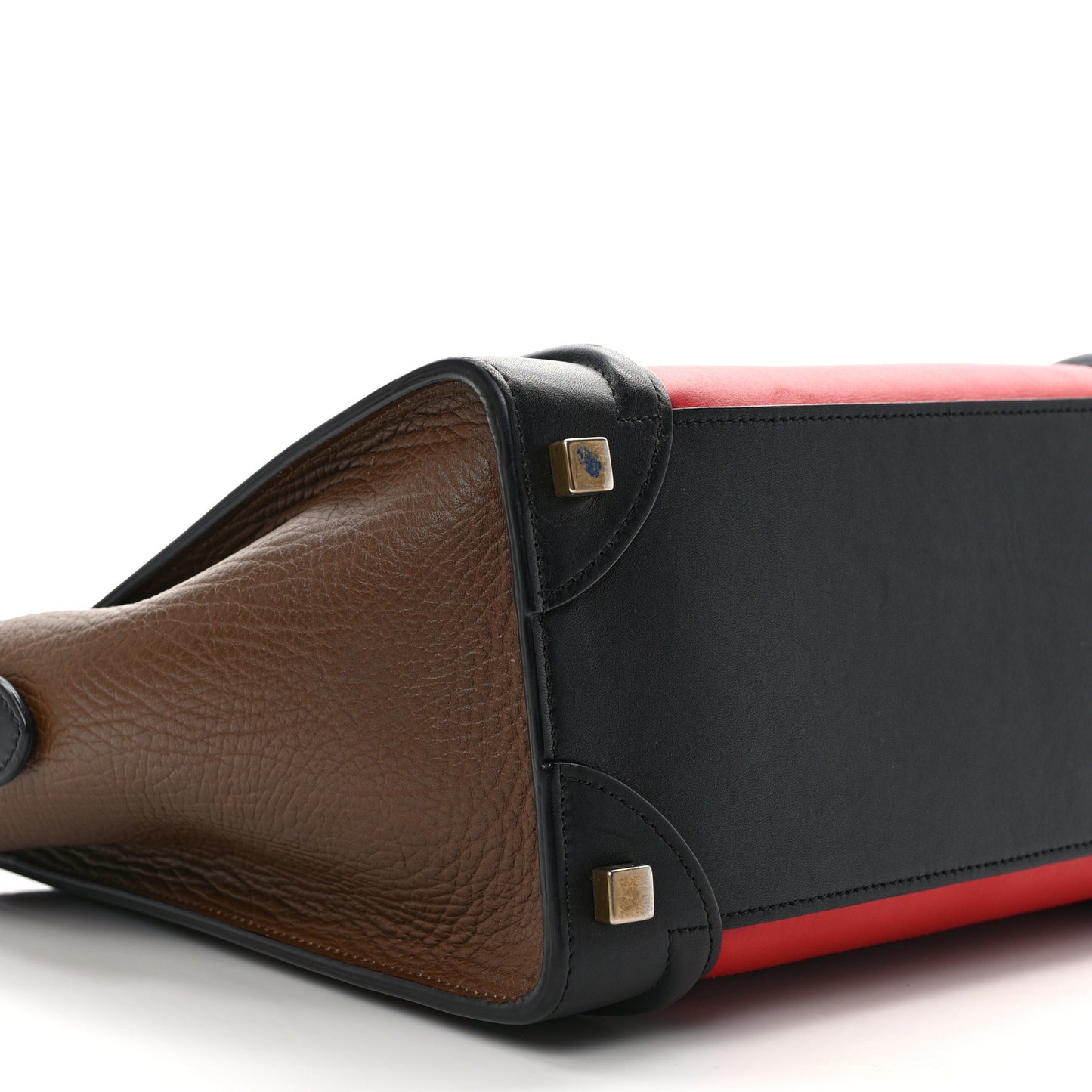Bullhide Calfskin Micro Tri-Color Luggage Bright Red