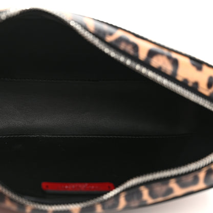 Valentino Garavani Calfskin Leopard VLTN Print Logo Crossbody Bag Tan Brown 5 of 9