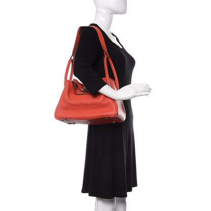 Hermes Taurillon Clemence Lindy 30 Rouge Pivoine 2 of 10