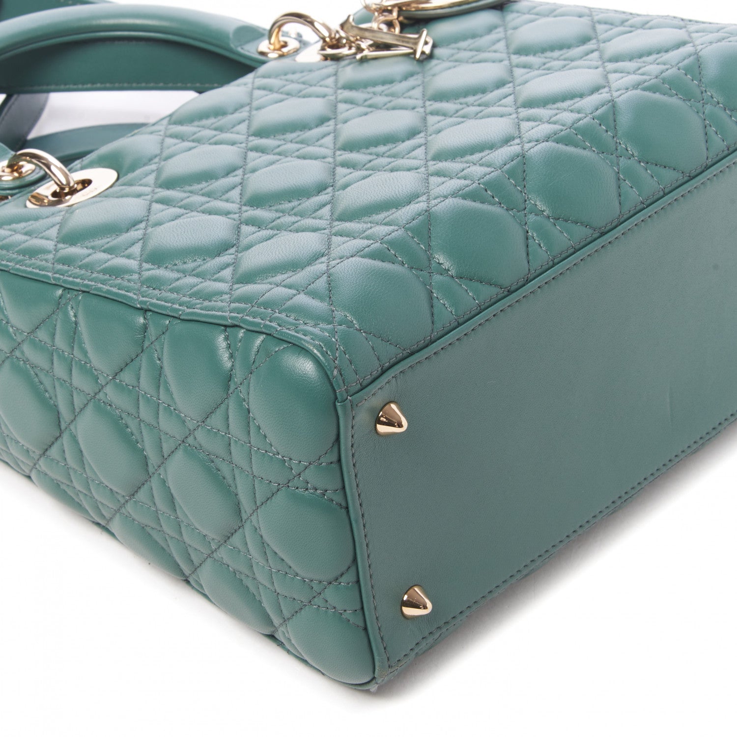Christian Dior Lambskin Cannage Medium Lady Dior Orage 9 of 10