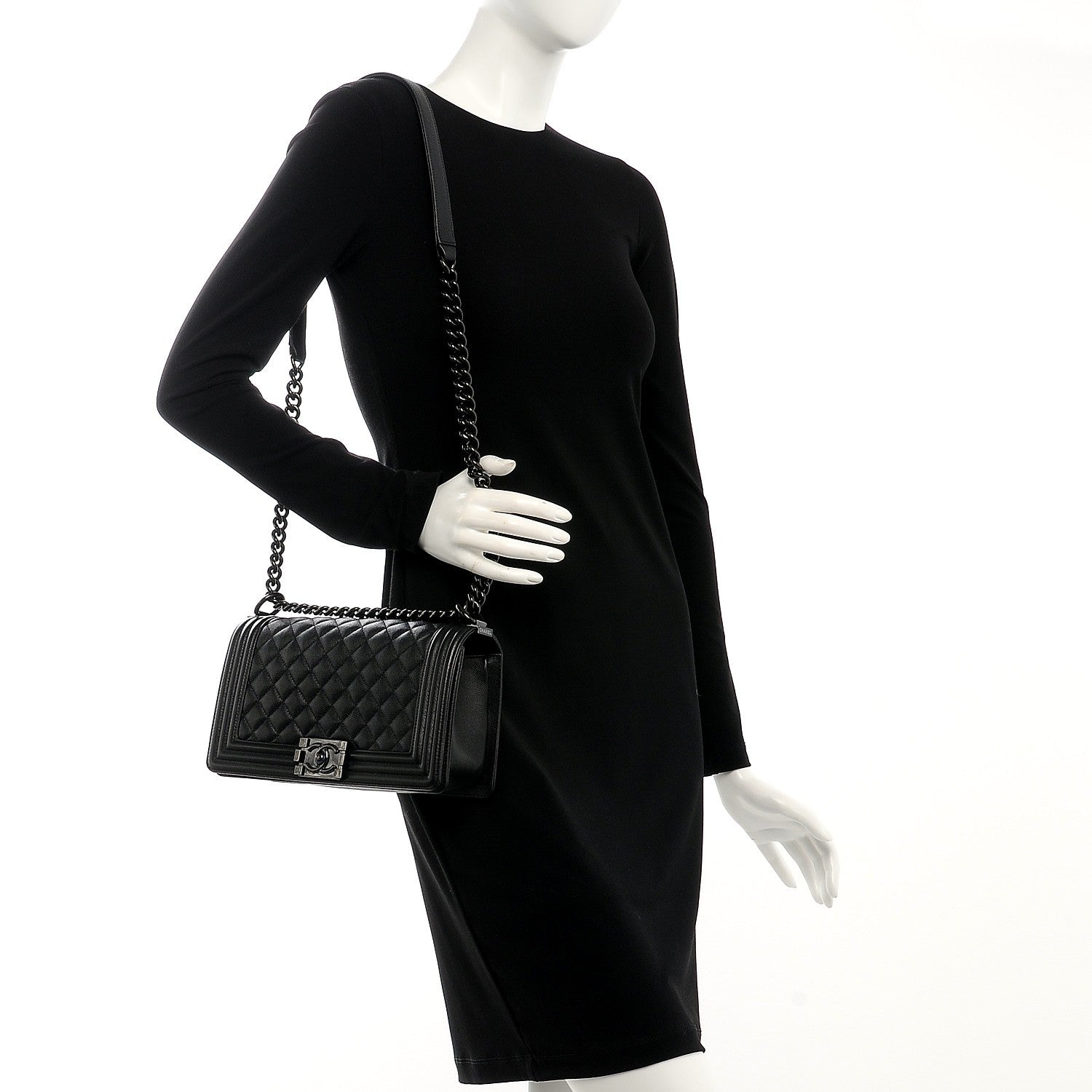 Chanel Caviar Quilted Medium Boy Flap So Black 2 of 7