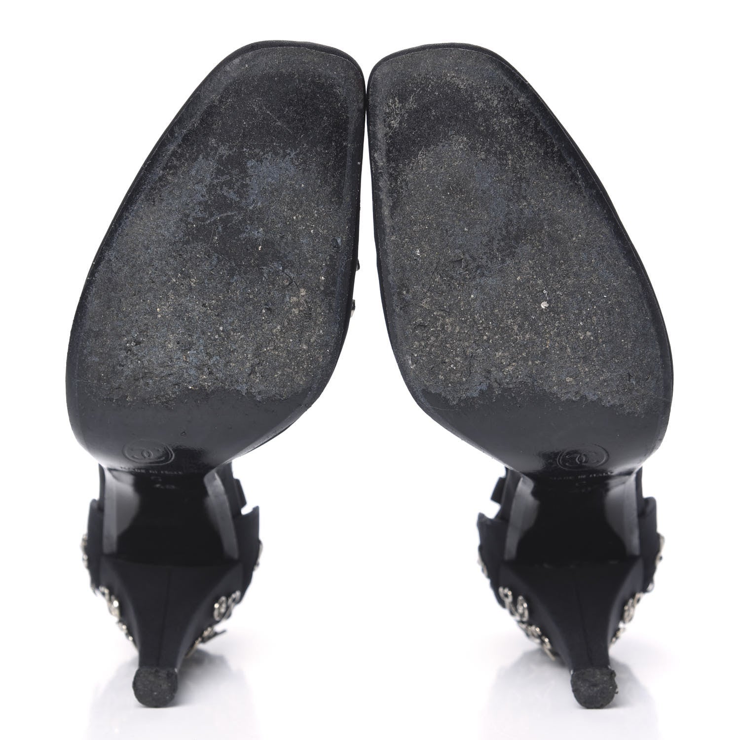 Chanel Satin Embellished Pumps 40 Black 5 of 9
