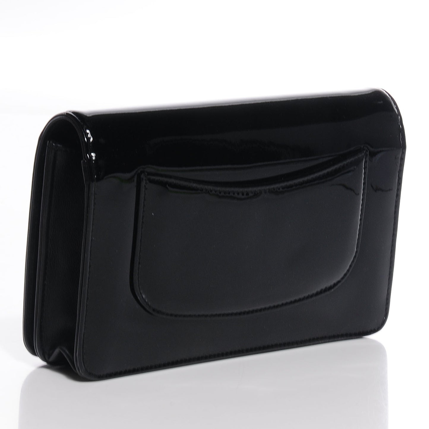 Patent Strass Wallet On Chain WOC Black