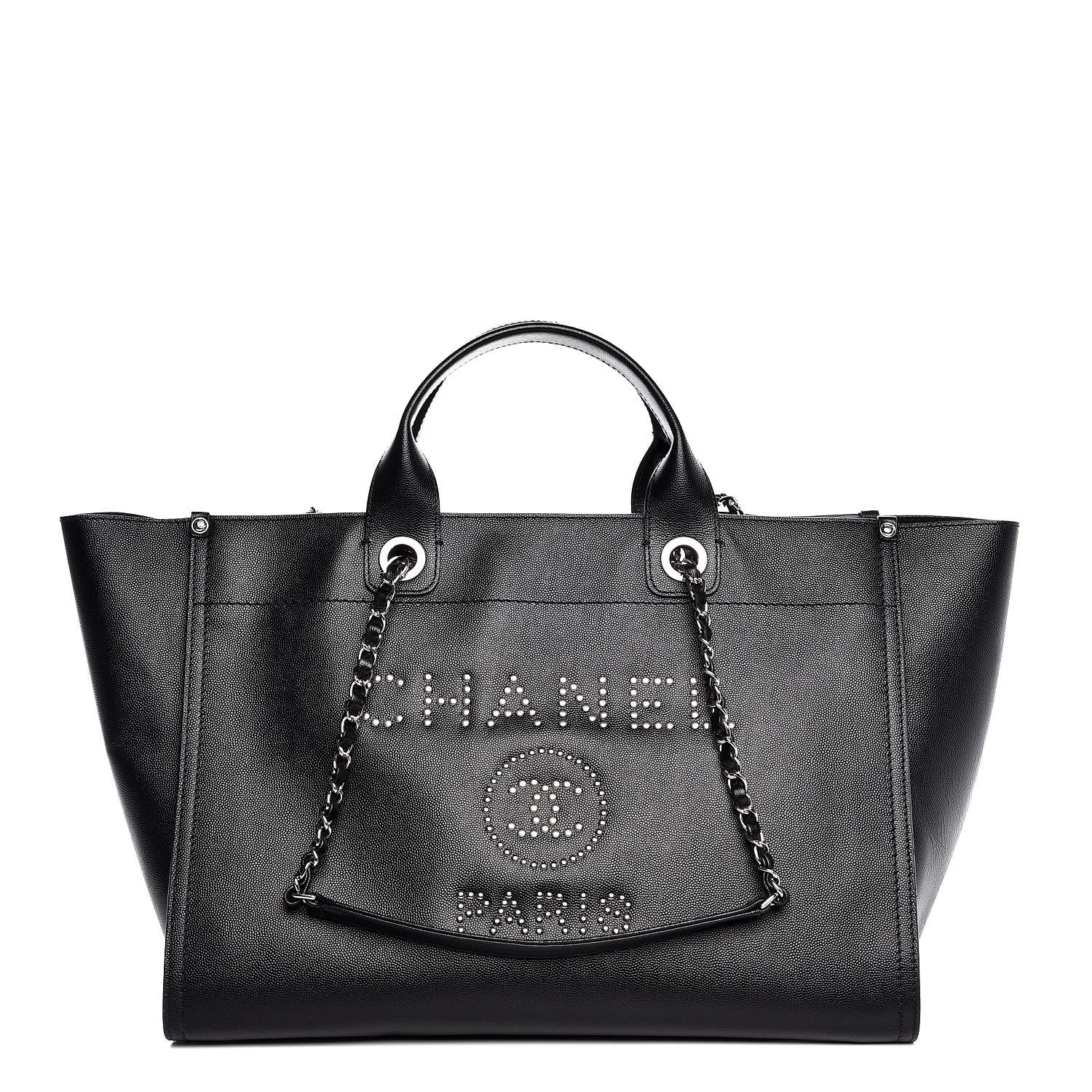 Chanel Caviar Medium Studded Deauville Tote Black 1 of 9