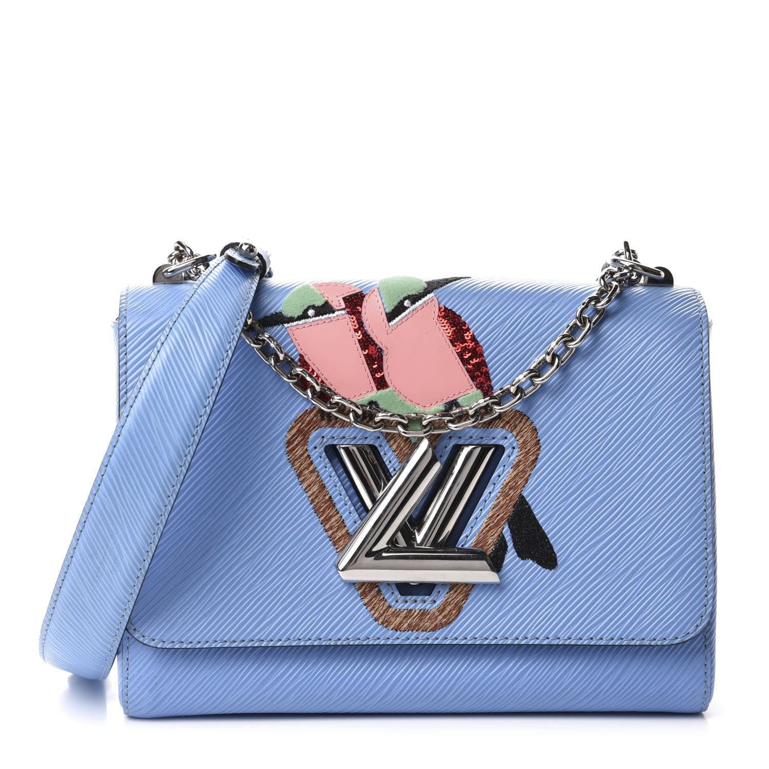 Louis Vuitton Epi Tropical Birds Twist Shoulder Bag MM Bleuet 1 of 10