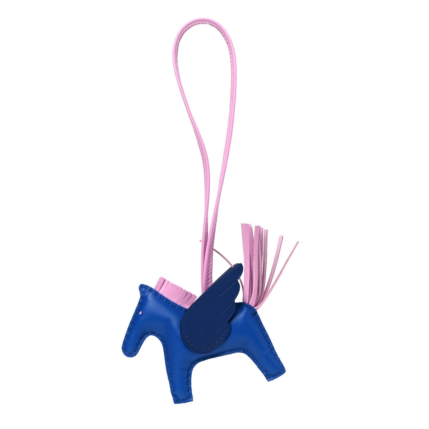Hermes Milo Lambskin Grigri Rodeo Pegase Horse Bag Charm PM Bleu France Mauve Sylvestre Bleu Saphir 1 of 5