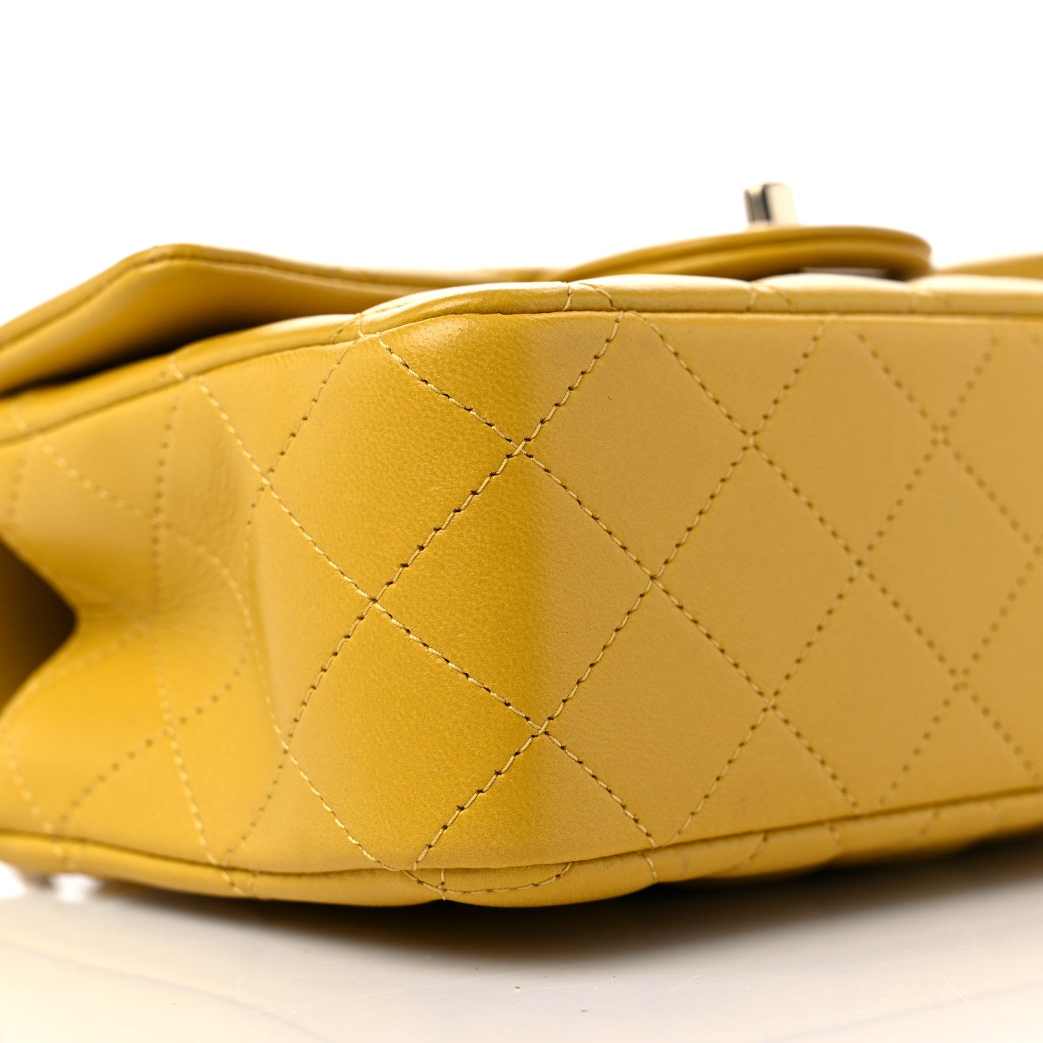 Chanel Lambskin Quilted Mini Top Handle Rectangular Flap Yellow 8 of 10