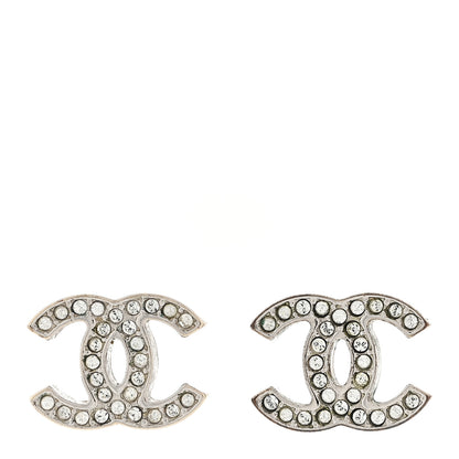 Chanel Crystal Mini Timeless CC Earrings Silver 1 of 7
