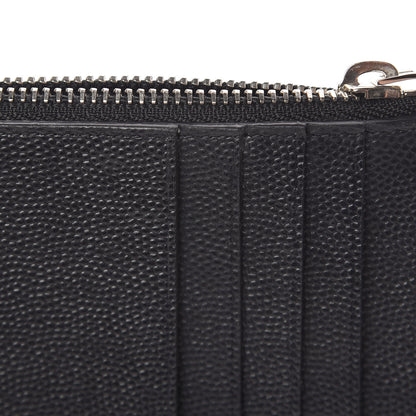 Saint Laurent Grained Calfskin 5 Fragments Zip Pouch Card Holder Black 8 of 14