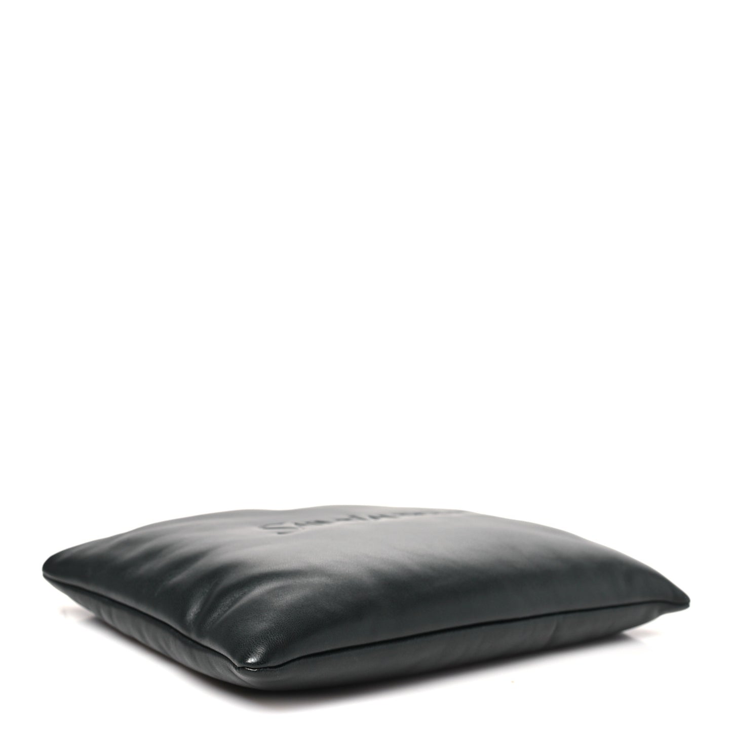 Lambskin Large Puffy Pouch Black