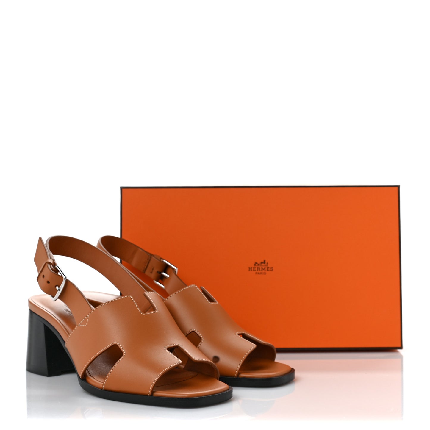 Calfskin Elbe 60 Sandals 37 Marron Glaise