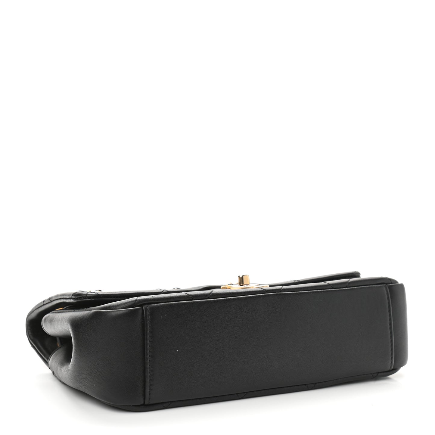 Lambskin Small A Real Catch Flap Bag Black