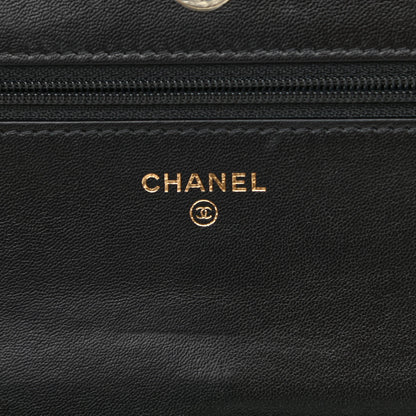 Chanel Lambskin Quilted All About Chanel Wallet On Chain WOC Black 6 of 13