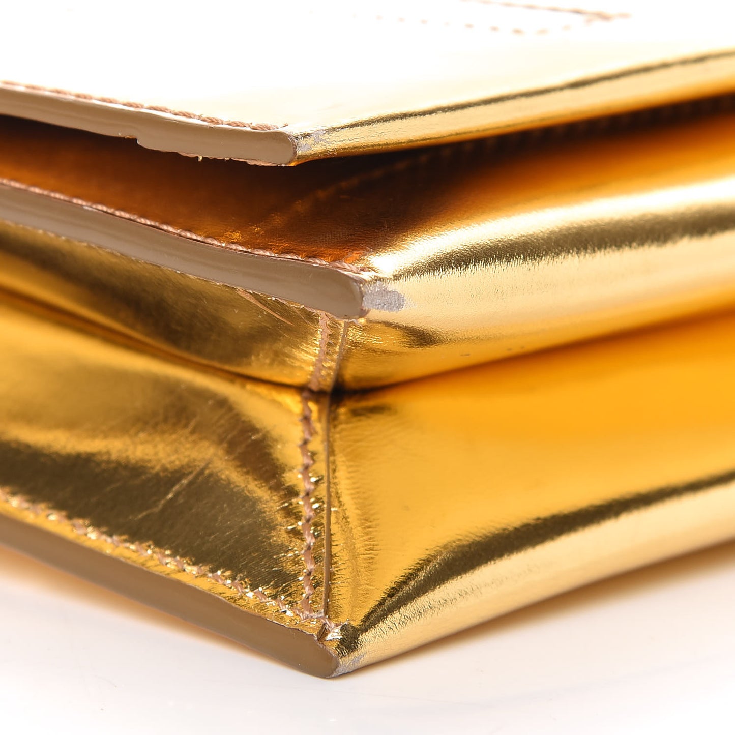 Metallic Calfskin Icon Disco Bag Gold