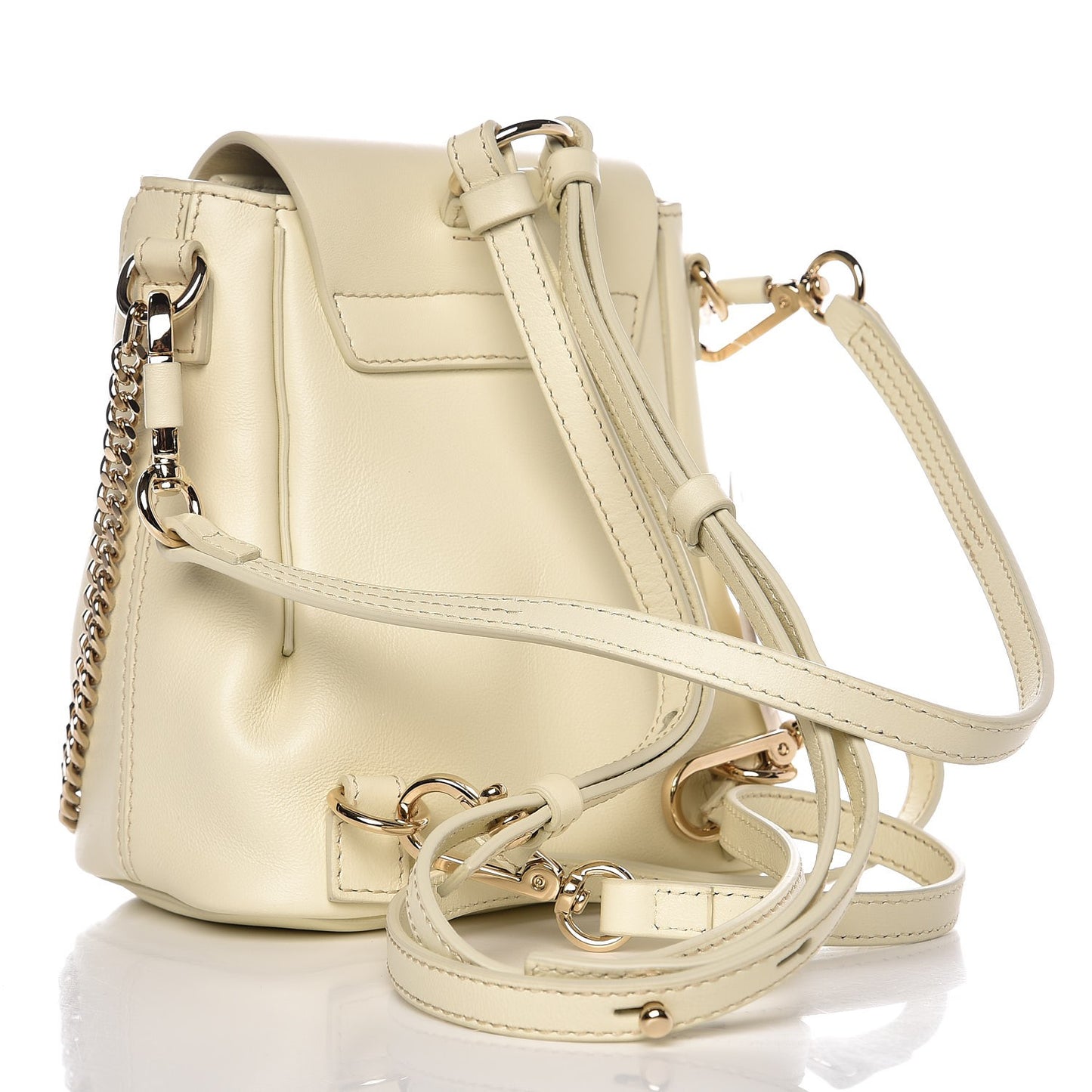 Calfskin Quilted Small Faye Backpack Natural White