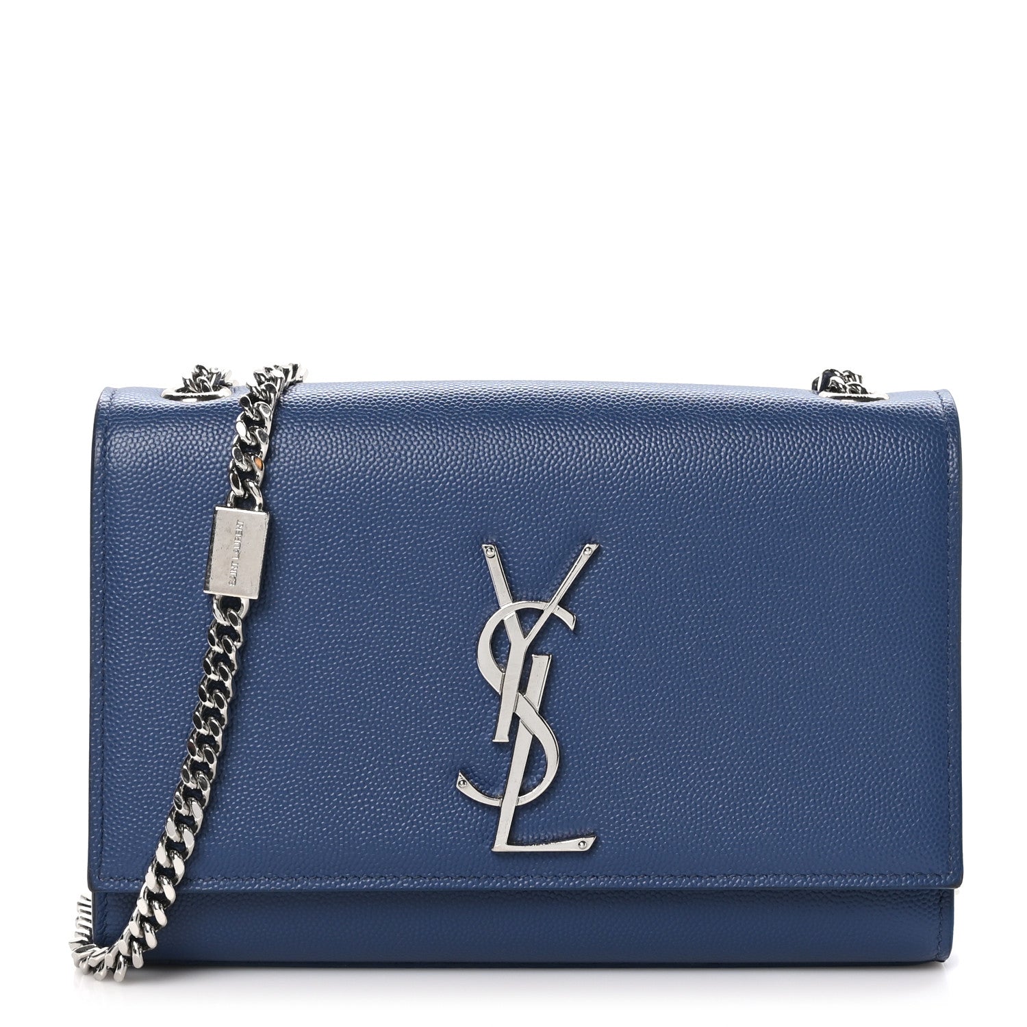Saint Laurent Grain De Poudre Small Classic Monogram Kate Satchel Denim 1 of 10